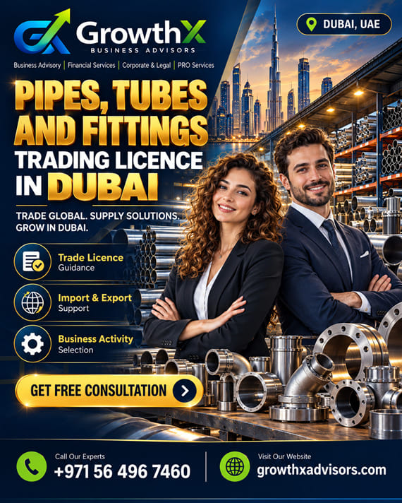 Pipes, Tubes and Fittings Trading Licence in Dubai