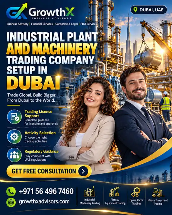 Plant & Machinery Trading Company Setup Dubai